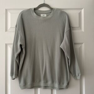 aerie mint green waffle long sleeve